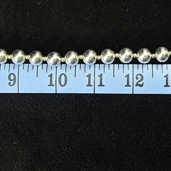 Milor UltraFine Silver 950 Italy Ball Bead 20" Necklace Alternating 10mm & 3mm - Picture 3 of 5